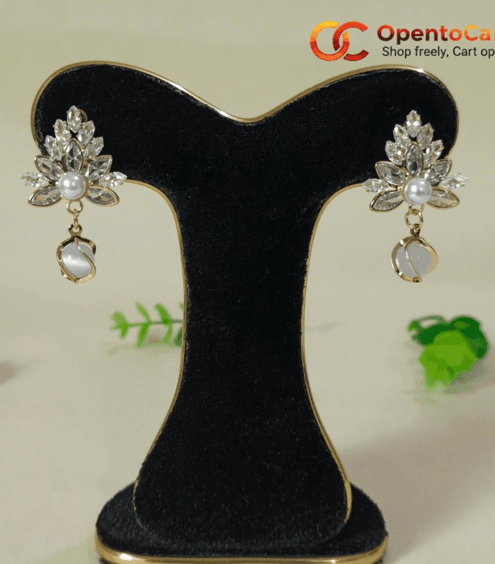 sparkling-diamond-cut-lotus-earrings-with-pearl-drop