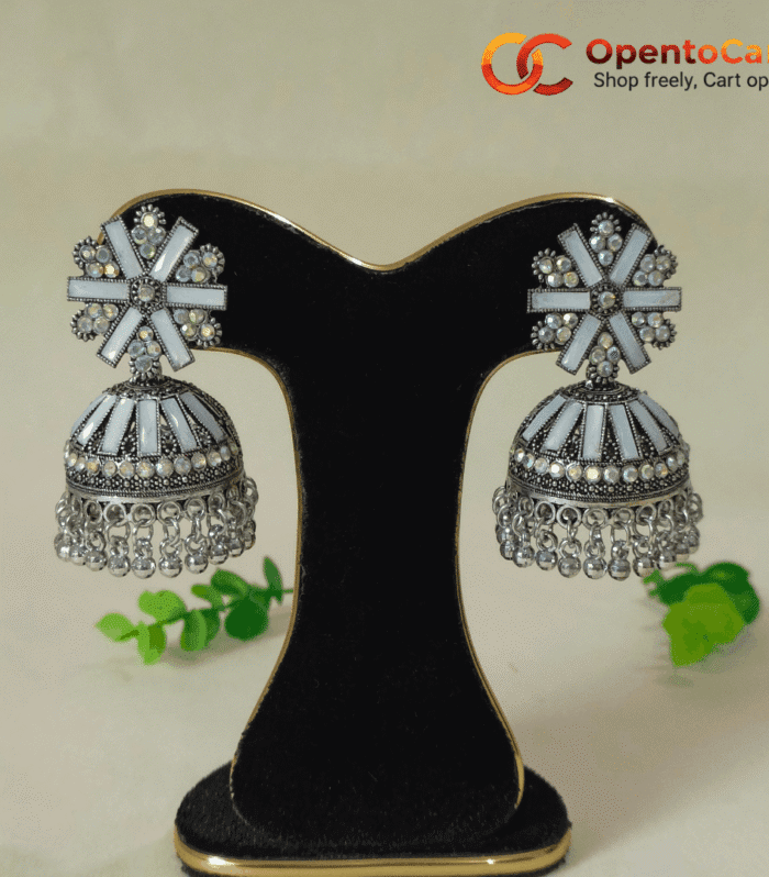 white-stone-studded-heavy-oxidized-jhumka-earrings