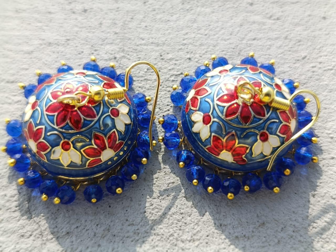 Indian Jaipuri Minakari Jhumka - Image 4