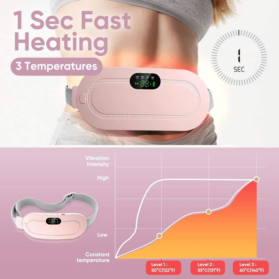 Portable Heating Pad & Vibration Massage Belt for Instant Period Pain Relief - Image 2